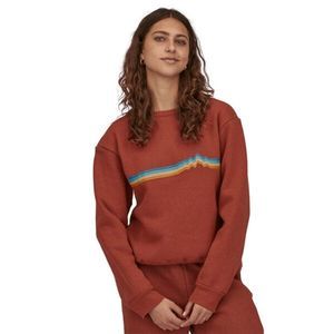 Patagonia Sweater Womens Size M Burnt Orange Ridge Rise Stripe Uprisal Crew Neck